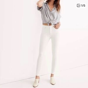 Madewell White Mid-rise Skinny Jeans